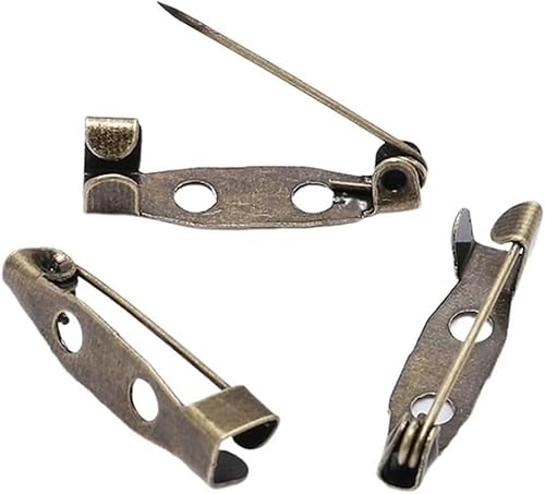 VHTDFEVXO 50 Stück/Set Broschennadeln, Broschen, Bastelverschluss, Broschennadeln, Befunde mit 2 Löchern, Nadeln, Anhänger, Schmuckherstellung, 30 mm, 4(3,25mm) von VHTDFEVXO