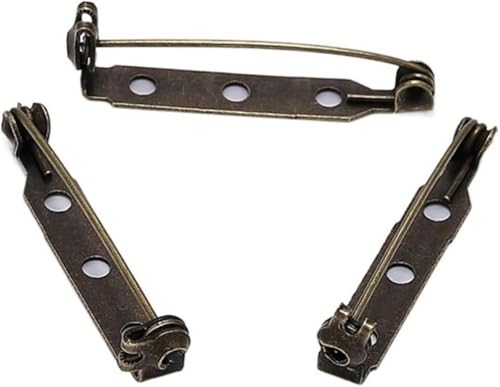 VHTDFEVXO 50 Stück 20/25/32/38 mm Anstecknadeln, Broschensockel, Verschluss, Ausweishalter, Brosche for DIY-Schmuckherstellung, 25 mm, Gold(Bronze,25mm) von VHTDFEVXO