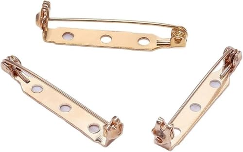 VHTDFEVXO 50 Stück 20/25/32/38 mm Anstecknadeln, Broschensockel, Verschluss, Ausweishalter, Brosche for DIY-Schmuckherstellung, 25 mm, Gold(Gold2,25mm) von VHTDFEVXO