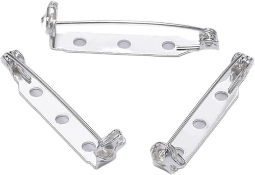 VHTDFEVXO 50 Stück 20/25/32/38 mm Anstecknadeln, Broschensockel, Verschluss, Ausweishalter, Brosche for DIY-Schmuckherstellung, 25 mm, Gold(Silver,20mm) von VHTDFEVXO