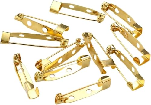 VHTDFEVXO 50 Stück Goldfarbene Broschenclip-Anstecknadeln, Broschenrohling, Basis for Schmuckherstellung, DIY-Befunde, Komponenten, 30 mm, goldfarben(20mm) von VHTDFEVXO