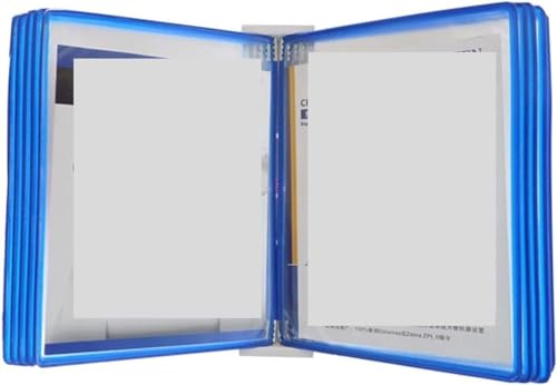 VHTDFEVXO A4-Dokumentenhalter zur Wandmontage, 10 doppelseitige Flip-Display-Ordner, Ordnerordner, Desktop- und Wanddisplay, zur Anzeige von A4-Dokumententafeln(Blu) von VHTDFEVXO