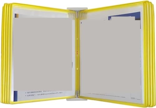 VHTDFEVXO A4-Dokumentenhalter zur Wandmontage, 10 doppelseitige Flip-Display-Ordner, Ordnerordner, Desktop- und Wanddisplay, zur Anzeige von A4-Dokumententafeln(Giallo) von VHTDFEVXO