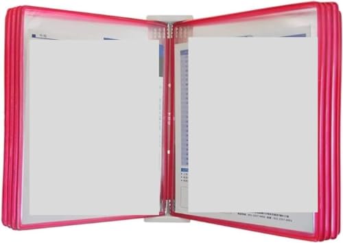 VHTDFEVXO A4-Dokumentenhalter zur Wandmontage, 10 doppelseitige Flip-Display-Ordner, Ordnerordner, Desktop- und Wanddisplay, zur Anzeige von A4-Dokumententafeln(Rosso) von VHTDFEVXO