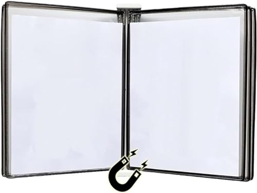VHTDFEVXO A4-Dokumentenhalter zur Wandmontage, Aktenordner im A3-Format – A3 [16,53 Zoll × 11,69 Zoll], 10 Fächer, an Metallvorrichtung befestigt(Black) von VHTDFEVXO
