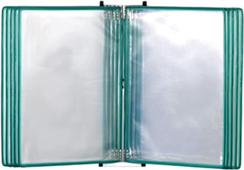 VHTDFEVXO A4-Dokumentenhalter zur Wandmontage, Wandmontierter Aktenhalter for A4-Ordner, 10-Panel-Desktop-/Wand-Referenzsystem, Poster-Flip-Book-Display(Green) von VHTDFEVXO