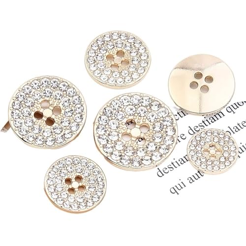 VHTDFEVXO Knöpfe, Vintage-Knöpfe, 10 stücke Metall Knöpfe Mantel Anzug Pullover Mode Dekoration Diamant Strass-Taste Zubehör Tasten(25mm) von VHTDFEVXO