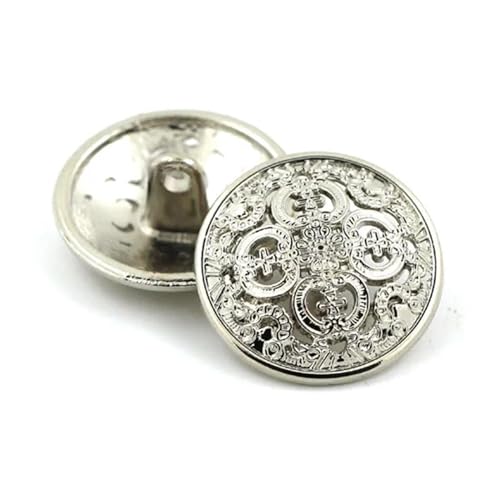 VHTDFEVXO Knöpfe, Vintage-Knöpfe, 5Pcs Hohl Metall Taste Dekorative Taste for Kleidung Nähen Zubehör DIY Handwerk 14-27mm(Silver,17mm) von VHTDFEVXO
