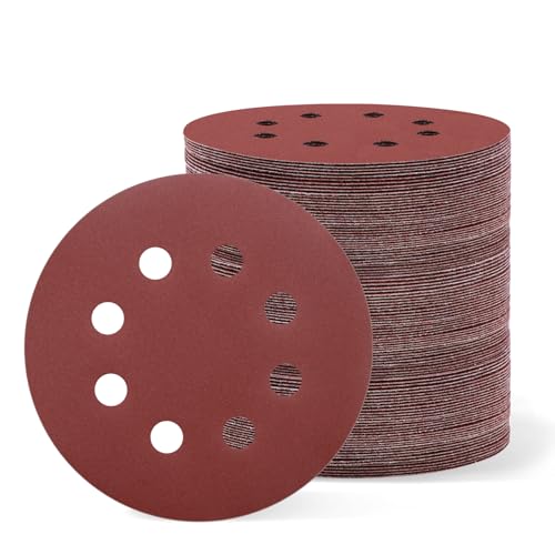 VIBRATITE 100 Stück Schleifpapier 125mm 8 Löch, Rot Aluminiumoxid Schleifpapier 320 körnung, Schleifscheiben für Exzenterschleifer, Schleifmittel für Holz, 5 Zoll Staubarmes Schleifpapier Set VIBRATITE 100 Stück Schleifpapier 125mm 8 Löch, Rot Aluminiumoxid Schleifpapier 320 körnung, Schleifscheiben für Exzenterschleifer, Schleifmittel für Holz, 5 Zoll Staubarmes Schleifpapier Set von VIBRATITE