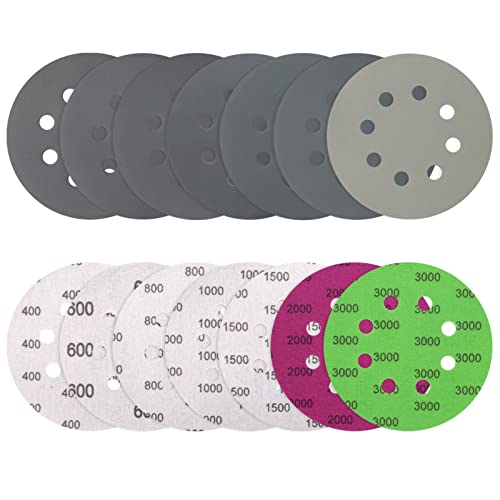 VIBRATITE 70 Stück Schleifpapier 125mm Klett, Nass und Trocken Schleifscheiben, Körnung 400 600 800 1000 1500 2000 3000, 8 Löcher Exzenterschleifer Schleifpapier für Auto Metall Holz VIBRATITE 70 Stück Schleifpapier 125mm Klett, Nass und Trocken Schleifscheiben, Körnung 400 600 800 1000 1500 2000 3000, 8 Löcher Exzenterschleifer Schleifpapier für Auto Metall Holz von VIBRATITE