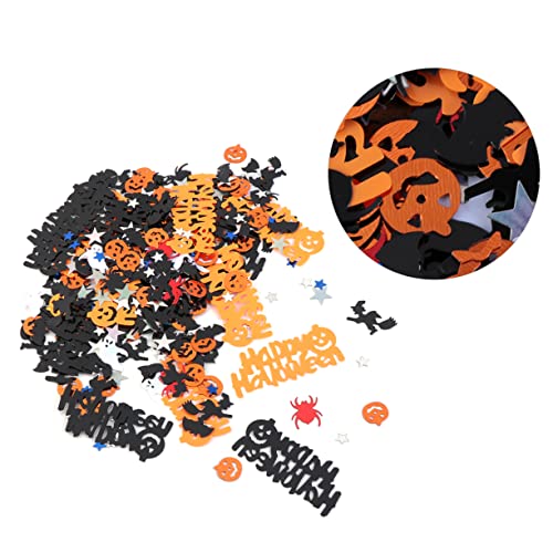 1Satz Halloween Konfetti mit Kürbis Fledermaus und Hexenmotiven Partydekoration für Halloween Verschiedenen Farben Tische und von VICASKY