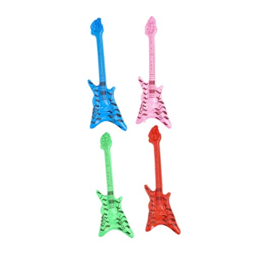 VICASKY 4Stücke Aufblasbare Gitarre Set Luftgitarren für Partys Vielseitige Dekoration und Musikalische Requisiten Zubehör für Karaoke und Events von VICASKY