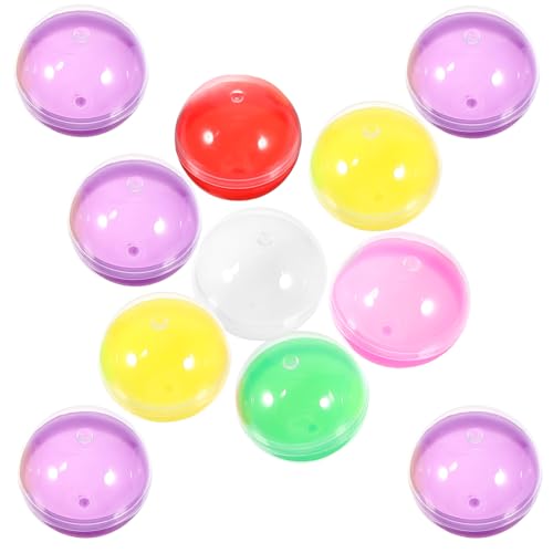 50 Stück farbige, öffnende Kunststoffkapseln, leer, durchsichtig, halbe Farbe, runde Kugeln, Füllbare runde Kugeln, Preisbehälter, Verkaufskapseln für Verkaufsautomaten, Kaugummi-Spender und 50 Stück farbige, öffnende Kunststoffkapseln, leer, durchsichtig, halbe Farbe, runde Kugeln, Füllbare runde Kugeln, Preisbehälter, Verkaufskapseln für Verkaufsautomaten, Kaugummi-Spender und von VICASKY