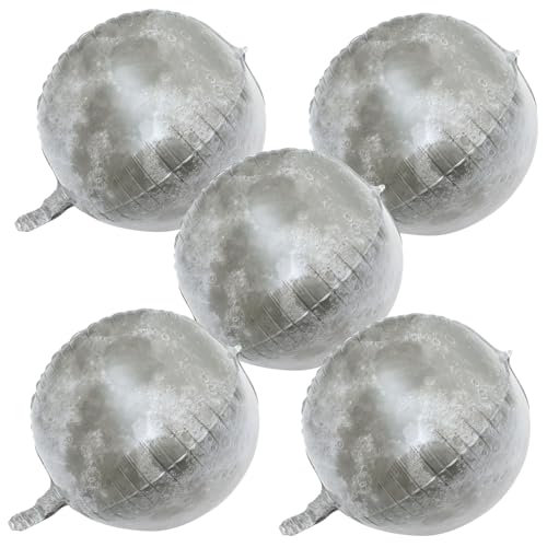 5Stücke Aluminium Folienballons Mond Thema Dekorative Luftballons für Raumpartys Langlebig und Charmant für Hochzeiten Geburtstagsfeiern und Veranstaltungen von VICASKY