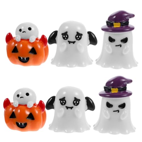 6 Stück Teiliges Halloween Geist Deko Kreative Tischdeko für Herbstfeste Fotorequisiten Schaffung Festlichen von VICASKY