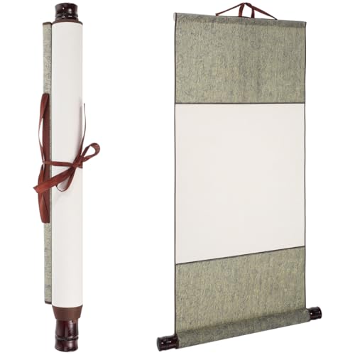 Leere Hängerolle, Set Mit 6 leeren Malrollen Für Chinesische Kalligraphie, Papierrollen Malerei, Kunst Schriftrolle Zum Beschreiben Schriftrollen Kalligraphie Blank Hängen Wand Papier 32 x 74 cm von VICASKY