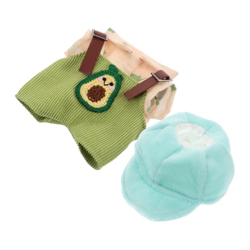 VICASKY Puppen Outfit mit Avocado Latzhose und Mütze Kleidung für Puppen Vielseitiges Puppenzubehör für Festlichkeiten VICASKY Puppen Outfit mit Avocado Latzhose und Mütze Kleidung für Puppen Vielseitiges Puppenzubehör für Festlichkeiten von VICASKY