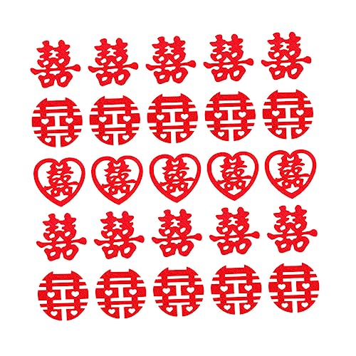 VICASKY 1-5 Packungen Asiatische Hochzeit Dekoration Mit Doppel Glück Symbol - Konfetti Für Valentinstag Und Festliche Tischdeko Ideal Für Süßigkeiten Und Obstteller von VICASKY