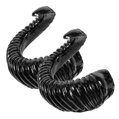 VICASKY 1 Paar Kopfschmuck Aus Schafshorn Künstliche Schafbockhörner Stirnband Halloween Zubehör Haarband Diy Schafhörner Kostüm Trägt Horn Diy Haarband Gotisches Schafhorn Ram Harz Black von VICASKY