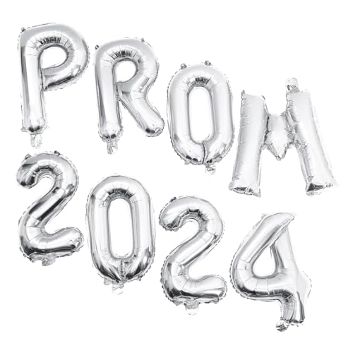 VICASKY 1 Satz 2024 Partydekorationsballons Ballondekoration Weiß Dekorationen Ballballon Grad Und Luftballons für die Abschlussfeier Partyballons Folienballons Aluminiumfolie Silver von VICASKY