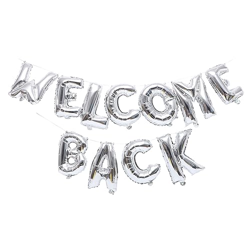 VICASKY 1 Satz Alphabet-Luftballons Party Willkommen Dekoration erste schultag wiedersehen fotohintergrund Buchstabenballon Folienballons Kindergarten-Ornamente Aluminiumfolie Silver von VICASKY