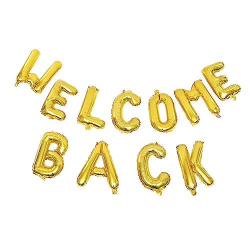 VICASKY 1 Satz Alphabet-luftballons Party Willkommen Zurück Luftballons Willkommen Zurück Ornamente Folienballons Willkommensballons Zu Hause Kindergarten-ornamente Golden Aluminiumfolie von VICASKY