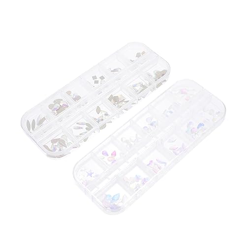 VICASKY 1 Satz Boxen Mit Bunten Nagelkunst Dekorationen Glitzer Nagelornamente Für Stilvolle Nail Art Und Diy Maniküre Zubehör 2boxen von VICASKY