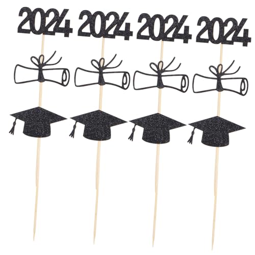 VICASKY 1 Satz Cake Toppers Schwarz Cupcake Deko für Abschlussfeiern mit Abschlussmützen und Diplomen Festtagsdekoration für Graduation Party VICASKY 1 Satz Cake Toppers Schwarz Cupcake Deko für Abschlussfeiern mit Abschlussmützen und Diplomen Festtagsdekoration für Graduation Party von VICASKY