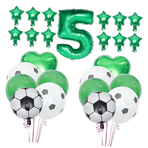VICASKY 1 Satz Erster Geburtstagsballon Fußball Zahlen Luftballon Aluminiumfolie Anzahl Heliumballon Baby von VICASKY