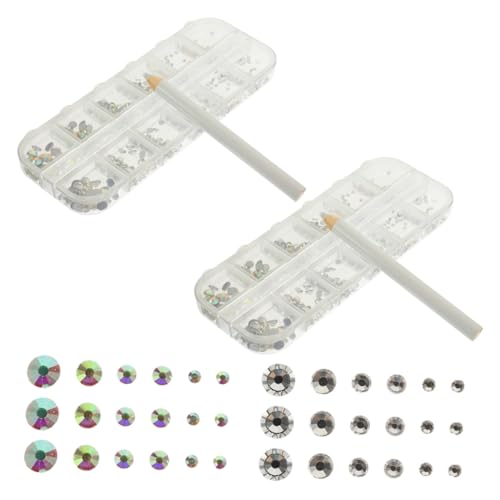VICASKY 1 Satz Flachen Rückseiten von Nail Art Edelsteinen Runde Strasssteine für Makeup und Nageldesign Punkt Stift und Ab Farben Strasssteinen Vielseitige Dekoration für Nägel und VICASKY 1 Satz Flachen Rückseiten von Nail Art Edelsteinen Runde Strasssteine für Makeup und Nageldesign Punkt Stift und Ab Farben Strasssteinen Vielseitige Dekoration für Nägel und von VICASKY