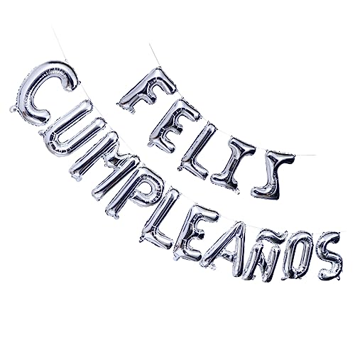 VICASKY 1 Satz Geburtstagsballon-Set Brief Geburtstagsballons Party LED luftballons Ballons Geburtstag Geburtstagsballons aus Folie Ballondekorationen Aluminiumfolie Silver von VICASKY