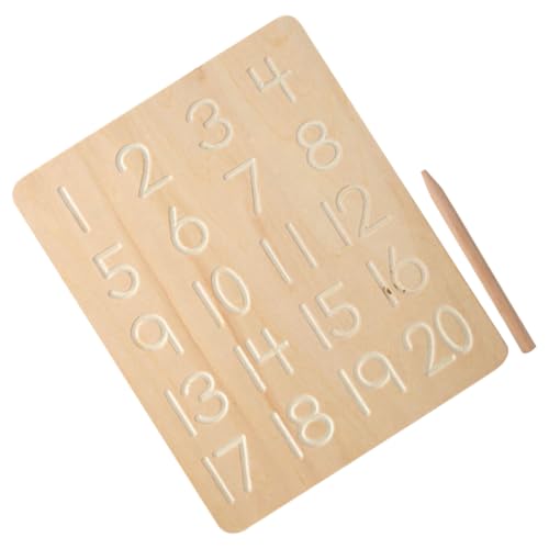 VICASKY 1 Satz Holz Alphabet und Zahlen Nachzeichnungsbrett Doppelseitiges Lernspielzeug für Pädagogisches Übungsbrett Schreibfähigkeiten und Kognitiven Kompetenzen für Vorschule und von VICASKY
