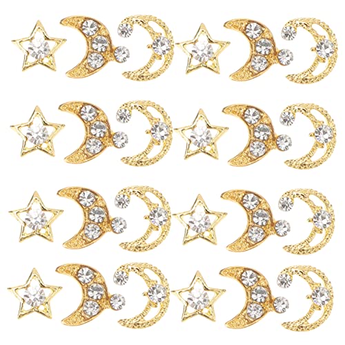 VICASKY 1 Satz Mond Und Stern Nail Charms Metallische Nageldekoration Für Diy Nail Art Zubehör Leicht Und Einfach Anzuwenden Besondere Anlässe Und Design 30 Stück VICASKY 1 Satz Mond Und Stern Nail Charms Metallische Nageldekoration Für Diy Nail Art Zubehör Leicht Und Einfach Anzuwenden Besondere Anlässe Und Design 30 Stück von VICASKY