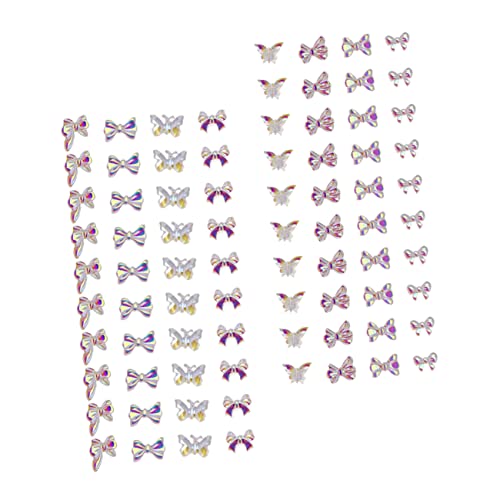 VICASKY 1 Satz Nagelband Maniküre Nagelzubehör Nagelanhänger Nagelaufkleber Für Nagelkunst Mädchen Nagel DIY Schmuck Schleife Nageldekor Nagel DIY Ornament Zubehör 80 Stück von VICASKY
