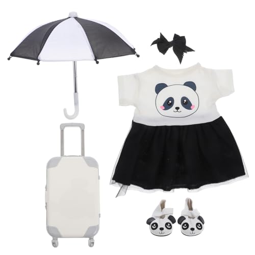VICASKY 1 Satz Puppen Zubehör Set mit Koffer Kleidung und Regenschirm Puppenmode für Reisen Zubehör für Puppen Puppenkleidung und Zubehörteile von VICASKY