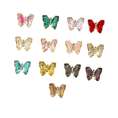 VICASKY 1 Satz Schmetterling Dekoration Nagel Nagel Dekoration Nail Art Strass Schmetterlinge Nagel Ohrstecker Schmetterling Nagel Charms Schmetterling Charms 13 Stück von VICASKY