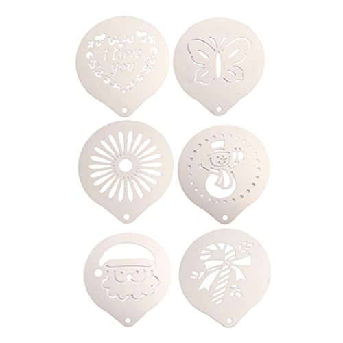 VICASKY 1 Satz Teiliges aus Kaffee Schablonen für Latte Art Diy Milchspray Vorlagen für Cappuccino Dekoration Verschiedene Designs Einfach zu Reinigen Verwenden von VICASKY