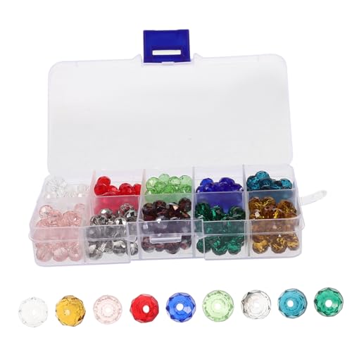 VICASKY 1 Schachtel Bunte Glasperlen Facettierte DIY Schmuckperlen für Armbänder und Dekoration zum Auffädeln und Basteln von Individuellen Designs VICASKY 1 Schachtel Bunte Glasperlen Facettierte DIY Schmuckperlen für Armbänder und Dekoration zum Auffädeln und Basteln von Individuellen Designs von VICASKY