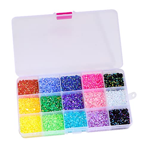 VICASKY 1 Schachtel Diamant -Set Nagelkunst Reiz Juwelen Nageledelsteine ​​und Strasssteine Nagelschmuck für Nagelkunst geformt Nagel Diamanten Nagel Charms farbige Nagelsteine Harz von VICASKY