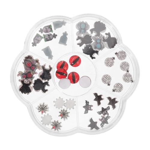 VICASKY 1 Schachtel Halloween Nail Charms mit Spinnen und Geistern Kleine Resin Nail Art Dekorationen für DIY Maniküre Festliche Nagelverzierungen für Halloween Party und Einzigartiges von VICASKY