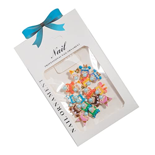 VICASKY 1 Schachtel Niedliche Nagelschmuck Charms für Nail Art Cartoon Mädchen Maniküre Zubehör Metall Nail Decorations für DIY Nageldesigns für Feste und Besondere Anlässe von VICASKY