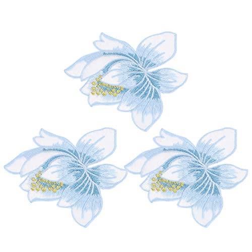 VICASKY 1 Set Stickerei Patch Blau Lotus N?Hen auf Applique Floral Aufkleber Dekoration Zubeh?r für Kunst Handwerk DIY Decor Jeans Jacken Kleidung Taschen von VICASKY