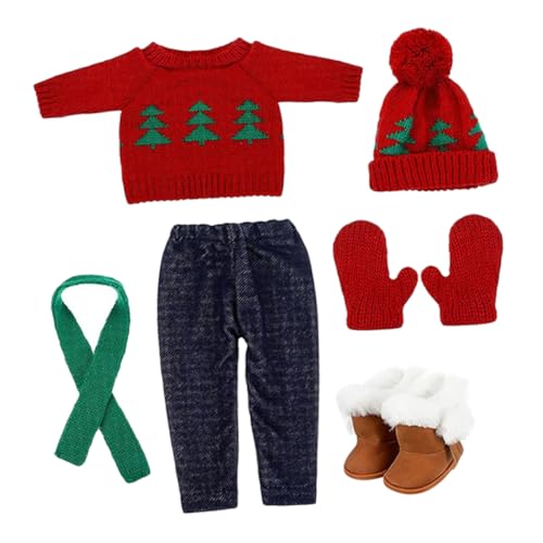 VICASKY 1 Set Weihnachtskleidung 18-Zoll-Puppen-Outfit, Dekoratives Weihnachtskostüm, Süße Puppen-DIY-Kleidung VICASKY 1 Set Weihnachtskleidung 18-Zoll-Puppen-Outfit, Dekoratives Weihnachtskostüm, Süße Puppen-DIY-Kleidung von VICASKY