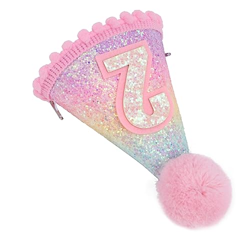 VICASKY 1 Stück Papier Geburtstagshut -Geburtstagsmütze alles zum geburtstag hut Geburtstagskappe kindermütze selber machen Kindergeburtstagsmützen Glitzertuch von VICASKY