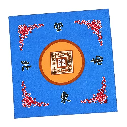 VICASKY 1 Stück rutschfeste Mahjong Tischdecke Quadratische Tischmatte für Poker und Brettspiele Geräuschreduzierende Spieltischdecke Blau für Wohnräume Hotels und von VICASKY