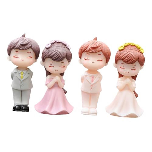 VICASKY 10 Paare Romantische Hochzeitspaar Figuren Teiliges Kleine Braut Bräutigam Deko Puppen für Hochzeitstorte Valentinstagsgeschenk Tischdekoration Süße Cartoon von VICASKY