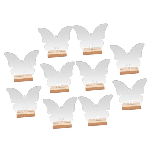 VICASKY 10 Sätze Transparente Acryl-schmetterlingsplatzkarten mit Holzständer Dekorative Sitzschilder für Hochzeit Geburtstag Bankett Party Praktische Tischdekoration für Reservierte VICASKY 10 Sätze Transparente Acryl-schmetterlingsplatzkarten mit Holzständer Dekorative Sitzschilder für Hochzeit Geburtstag Bankett Party Praktische Tischdekoration für Reservierte von VICASKY