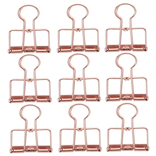 VICASKY 10 Stück Metall Büroklammern Roségold Praktische Binder Clips zum Organisieren von Dokumenten für Bürobedarf und Kreative Projekte und Langlebig von VICASKY