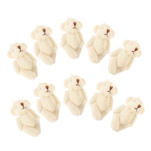 VICASKY 10 Stück Perle Fleece Bärenpuppenzubehör Minibär für Hochzeitsdekorationen Geburtstags-Minibären süße Figuren Kinderspielzeug Bärendekor für Hut Tierfiguren PP Baumwolle Beige von VICASKY