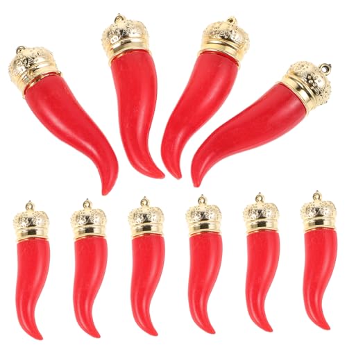 VICASKY 10Stücke Rote Pfeffer Charms Anhänger Lebensnahe Chili Schmuckstücke für DIY Bastelprojekte Armbänder und Schlüsselanhänger Leichtes Kunststoffdesign Symbol für Glück VICASKY 10Stücke Rote Pfeffer Charms Anhänger Lebensnahe Chili Schmuckstücke für DIY Bastelprojekte Armbänder und Schlüsselanhänger Leichtes Kunststoffdesign Symbol für Glück von VICASKY